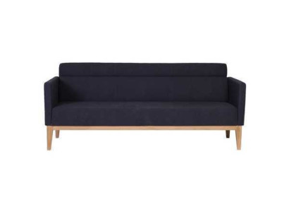 Black three-seater luxury 3-seater couch designer upholstered sofa wooden feet